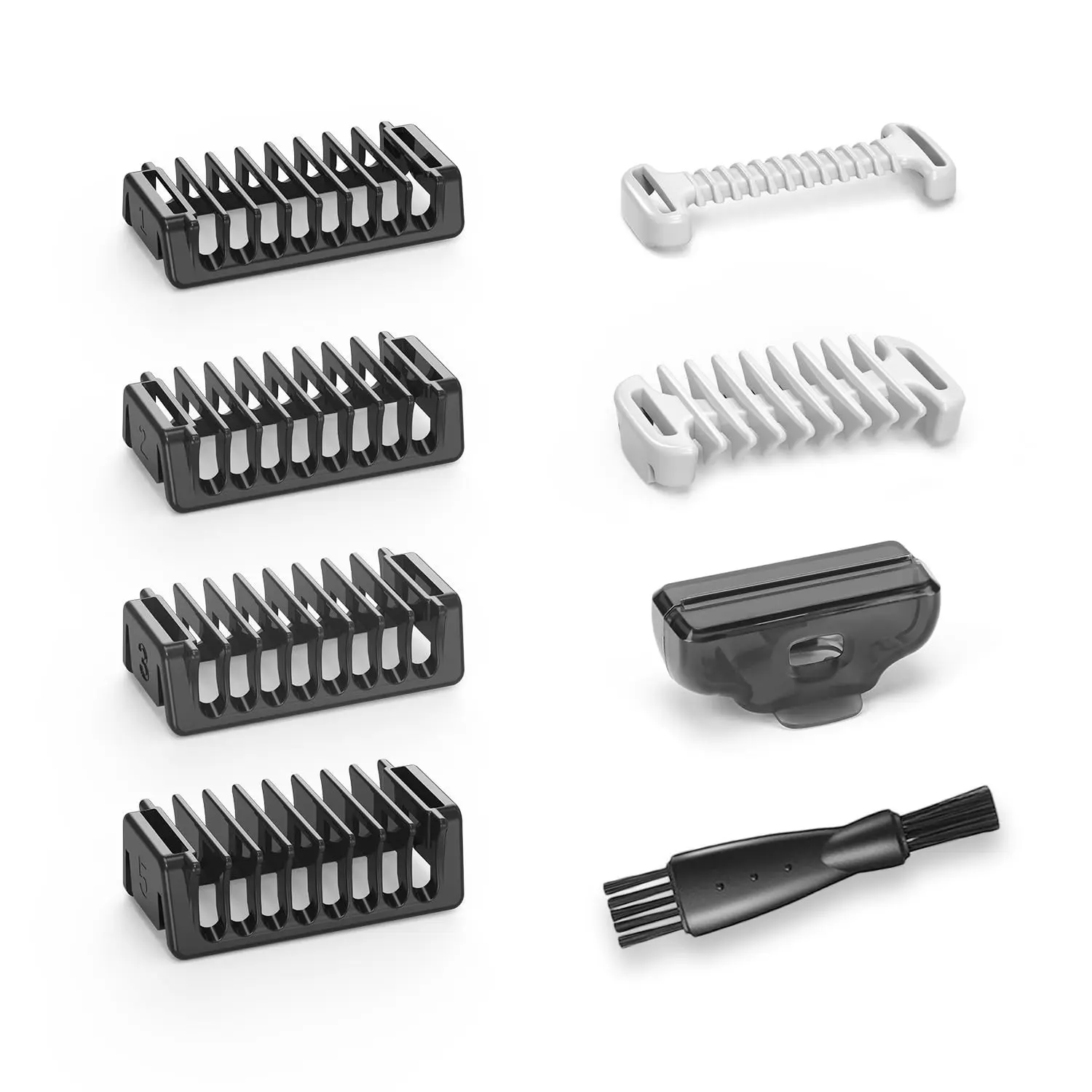 6-Piece Multi-Size Bi-Directional Guard Combs Kit Set, Shaving Aid with 0/3mm Body Comb & 1/2/3/5mm Guides for QP2724 QP2834 QP2520/30 QP2620/30 Pro Series Electric Shaver Attachments Accessories, Six Pieces