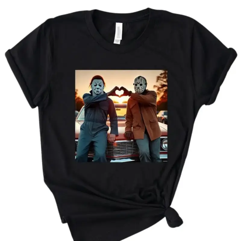 Myers Halloween Heart Hands Shirt, Retro Michael Myers Shirt, Horror Movie Shirt, Myers Thriller Friday the 13th HorrorFashion 	     Unisex T-shirts M-5XL