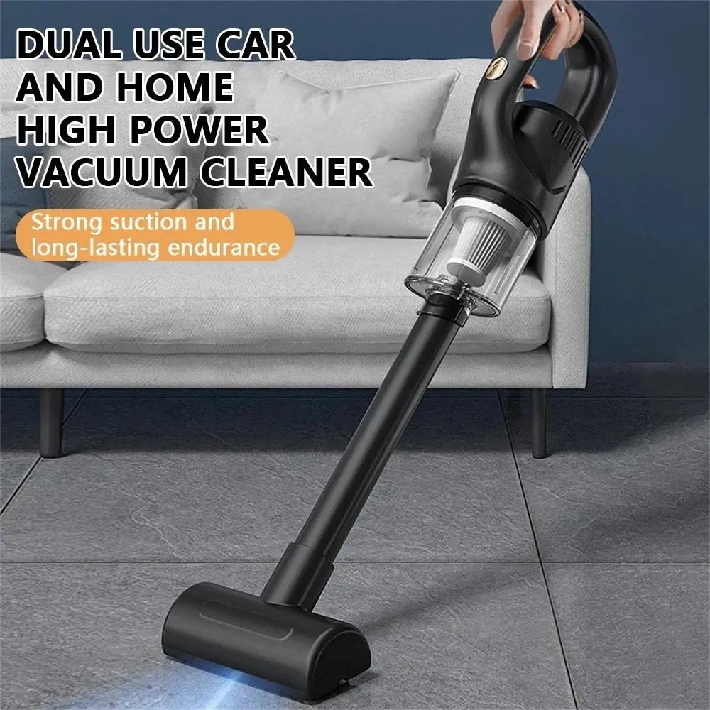 Portable wireless handheld vacuum cleaner, Home cleaning tool, car/home dual-use, comes with 3 brush heads, USB charging, 3110pa strong suction, detachable dust bucket, suitable for car/office/home cleaning