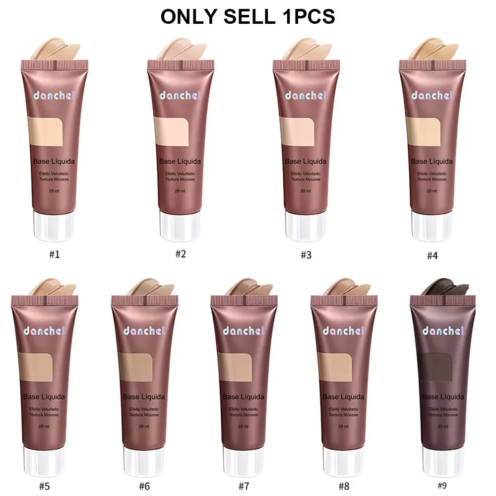 Single Pack 9-Color Mousse Velvet Foundation Liquid, Lightweight Makeup for Natural Finish, Perfect for Daily Use & Special Occasions