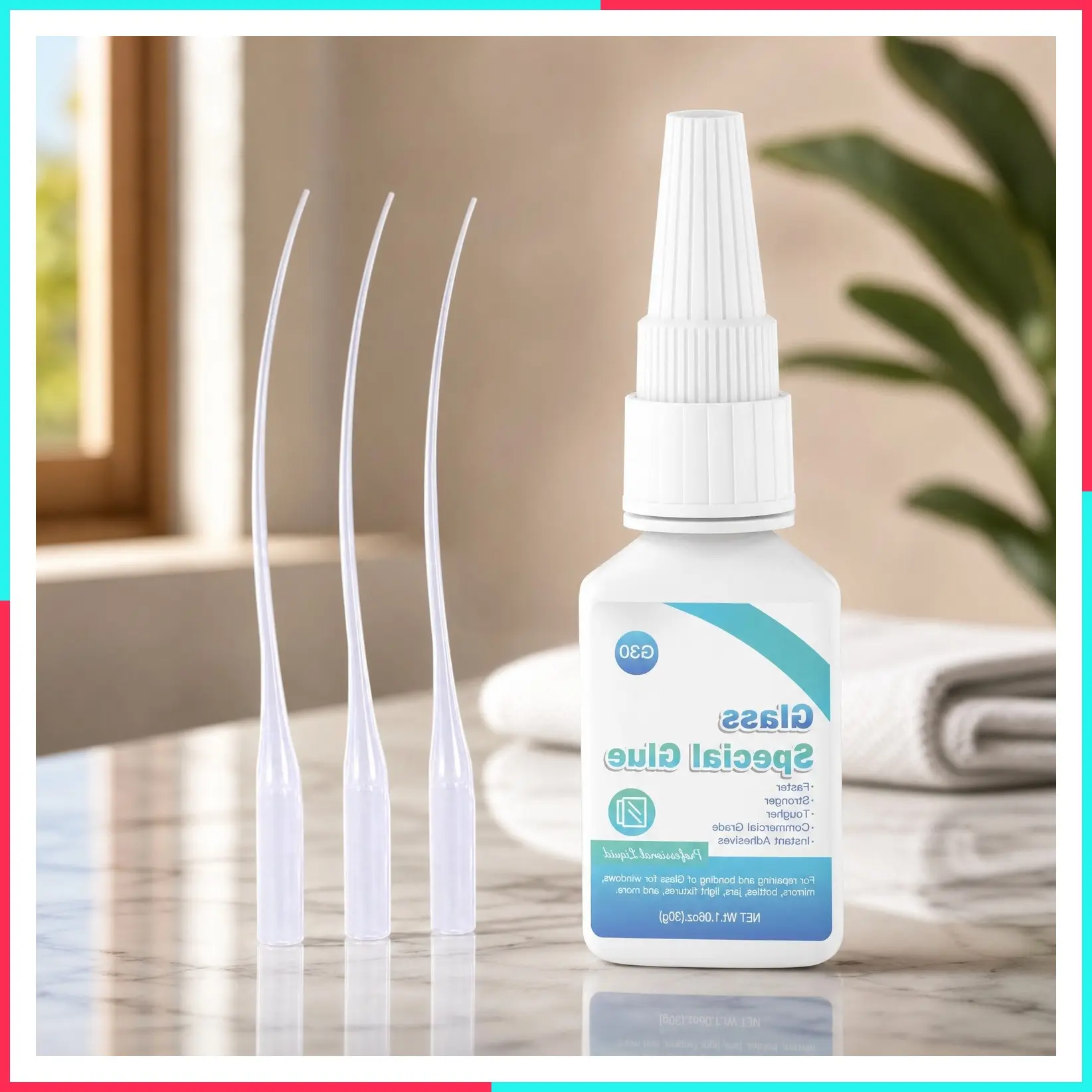 Glass Glue 30g - Instant Strong Bond for Glass, Acrylic, Waterproof, Dries Clear, Quick Curing, Ideal for Craft, Jewelry, Rhinestone, Crystal, Mirror & Glasses