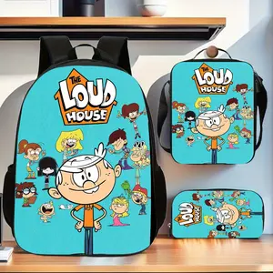 < Big Voice Bird >   3-piece fashion backpack series, includes a spacious school bag, a handbag, and a pencil case, perfect for student commuting and travel
