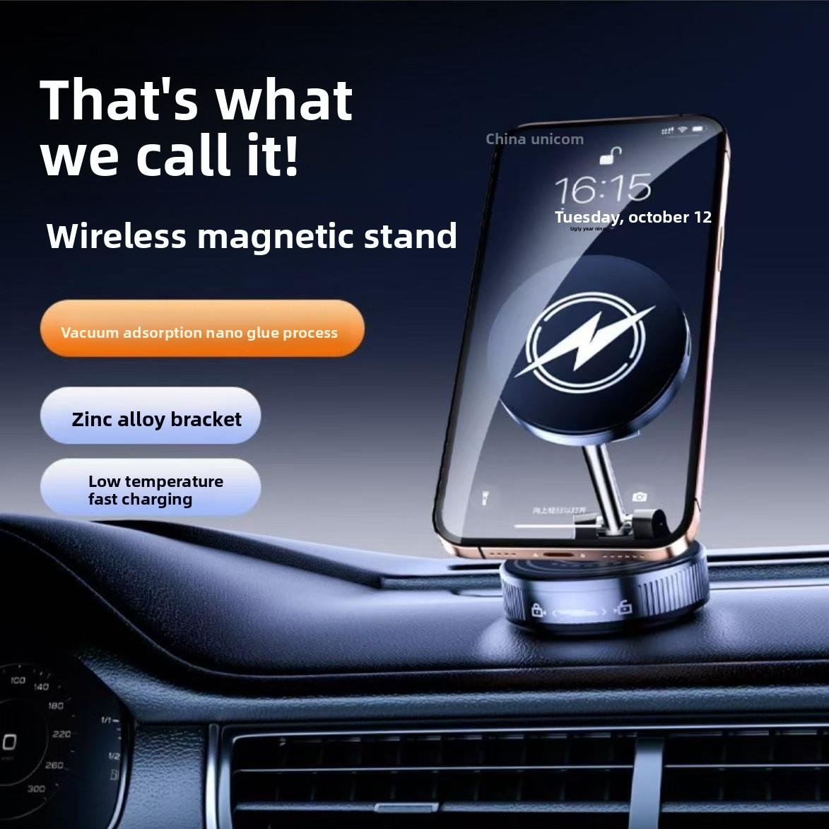 Desktop Car Phone Holder Mount Rotating Vacuum Suction Magnetic Wireless Charging Portable for Phones lurvia case