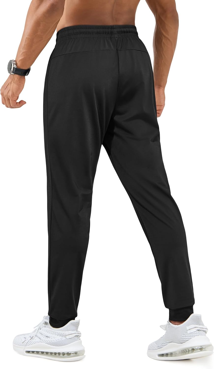 Mens Sweatpants with Zipper Pockets - Lightweight Athletic Joggers for Workout, Running, Gym, Track, Casual Wear