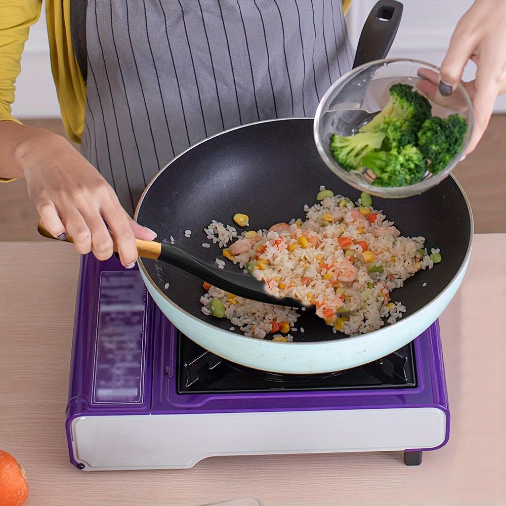 1pc/2pcs Cooking Spoon For Nonstick Cookwares, Silicone Spoon For Mixing, Scoop, And Scrape, kitchen Tool, Kitchen Gadgets, Cheap Items