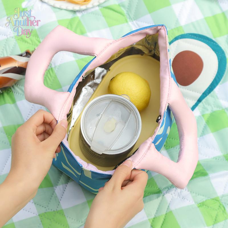 Cute Insulated Lunch Tote Bag with Soft Padded Handles Thermal Aluminum Foil Lined Cooler Bag for Work Picnic and School Leak-Proof Lunch Handbag for Bento Boxes and Snacks