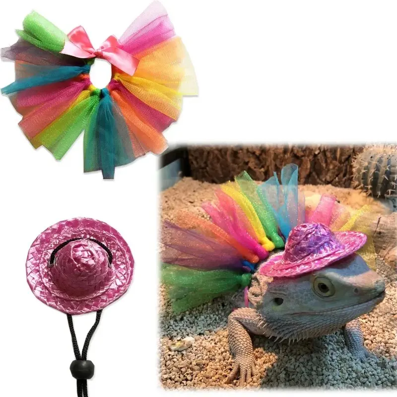 Lizard Costume Reptile Pet Transformation Costume Hat Dress Holiday Gift Chameleon Small Pet Supplies Clothes Cosplay Suit