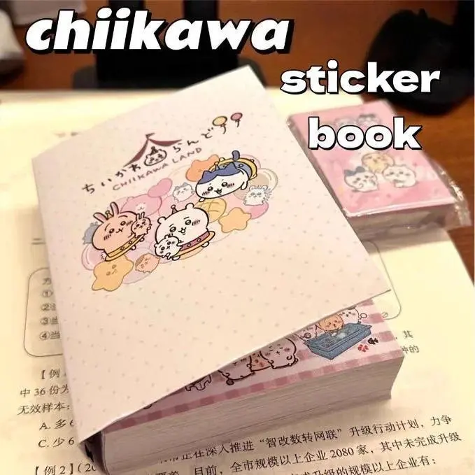 chiikawa Character-Based Extra-Thick Illustration Sticker Book, Cute Cartoon Stickers for Students, Portable Crafting DIY Decoration Accessory, 1 Book