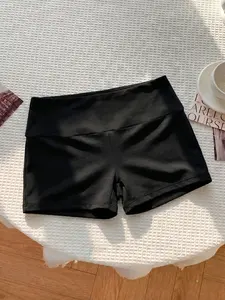 High-Waisted Tight Women Shorts, Wide Waistband Design, High Elasticity Skin-Friendly Fabric, Seamless Butt-Lifting Fit, Versatile Casual Wear