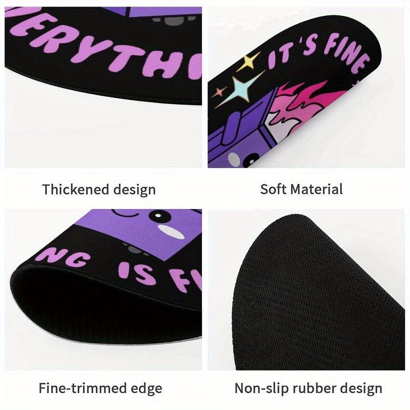 Cute Cartoon Fire Pattern Mouse Pad, Multipurpose Round Anti-slip Mouse Mat, 1 Count Non-slip Rubber Base Mouse Pad for Office Home Work Game, Office Supplies