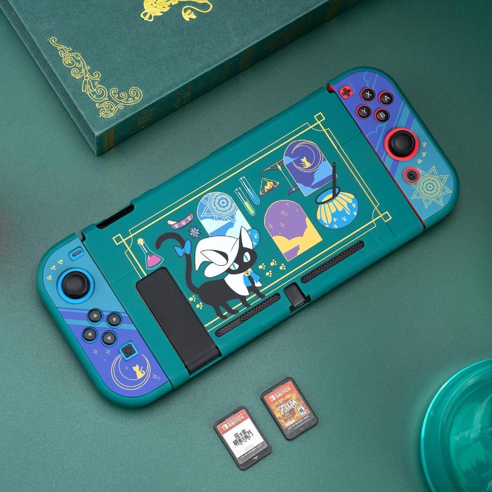 BY-P Protective Case Slim Cover Case Compatible with Switch - Shock-Absorption and Anti-Scratch Skin Case for Switch - Alchemy Cat (for Regular Switch)