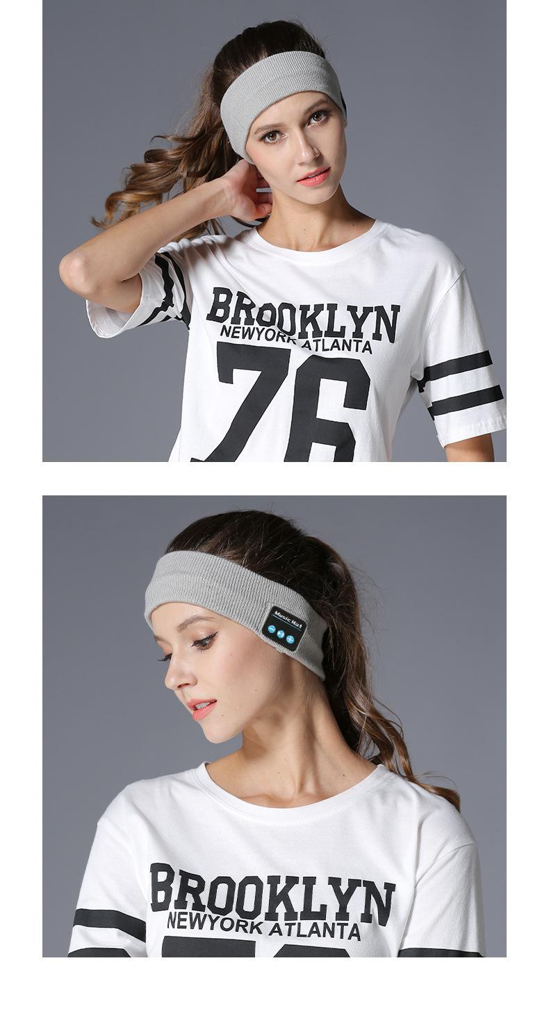 Wireless bluetooth headscarf outdoor fitness sweat-absorbing headset music call outdoor knitting bluetooth headband