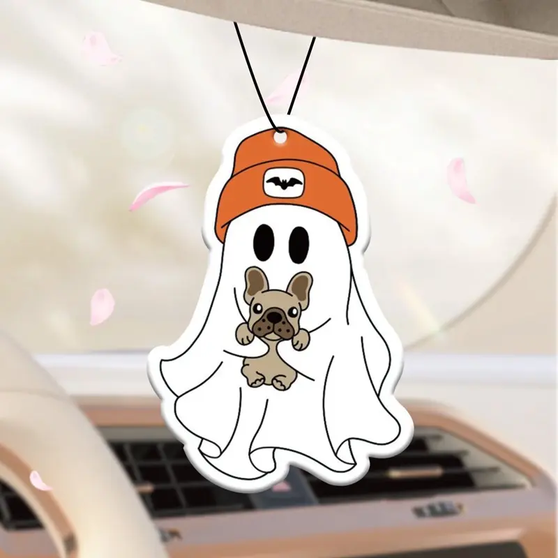 Hilton Halloween Ghost Car Air Freshener, Natural Plant Extract, Alcohol-Free, Heat Resistant, Long Lasting 60-90 Days, Non-Toxic Odor Eliminator