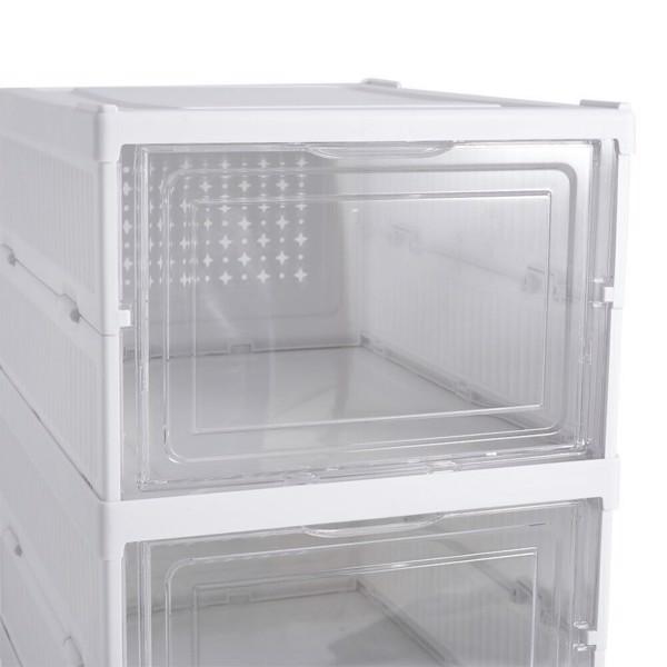 6-Layer Plastic Shoe Cabinet Stackable Foldable Shoe Box Sneakers Storage Box