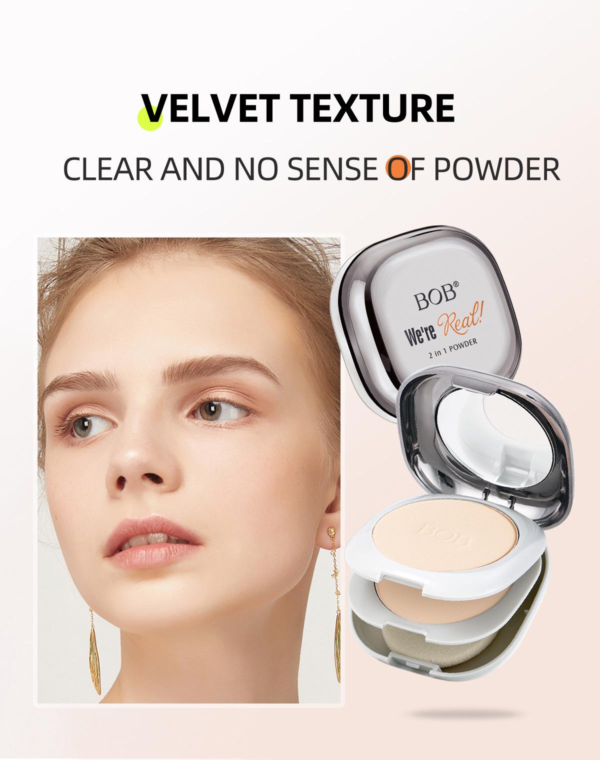 2-in-1 Matte Pressed Powder – Oil Control, Long-Lasting & Full Coverage| Wet & Dry Use, Setting & Touch-Up, Brightening Smooth Finish