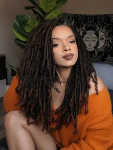 32 Inch Long Synthetic Faux Locs Wig for Women – Ombre Brown Dreadlock Style, Curly Braided Wigs, Natural Looking, Lightweight, Soft & Tangle-Free, Easy to Wear, Trendy Look for TikTok, Daily Wear, Cosplay or Party – Bold & Protective Hairstyle Vibes
