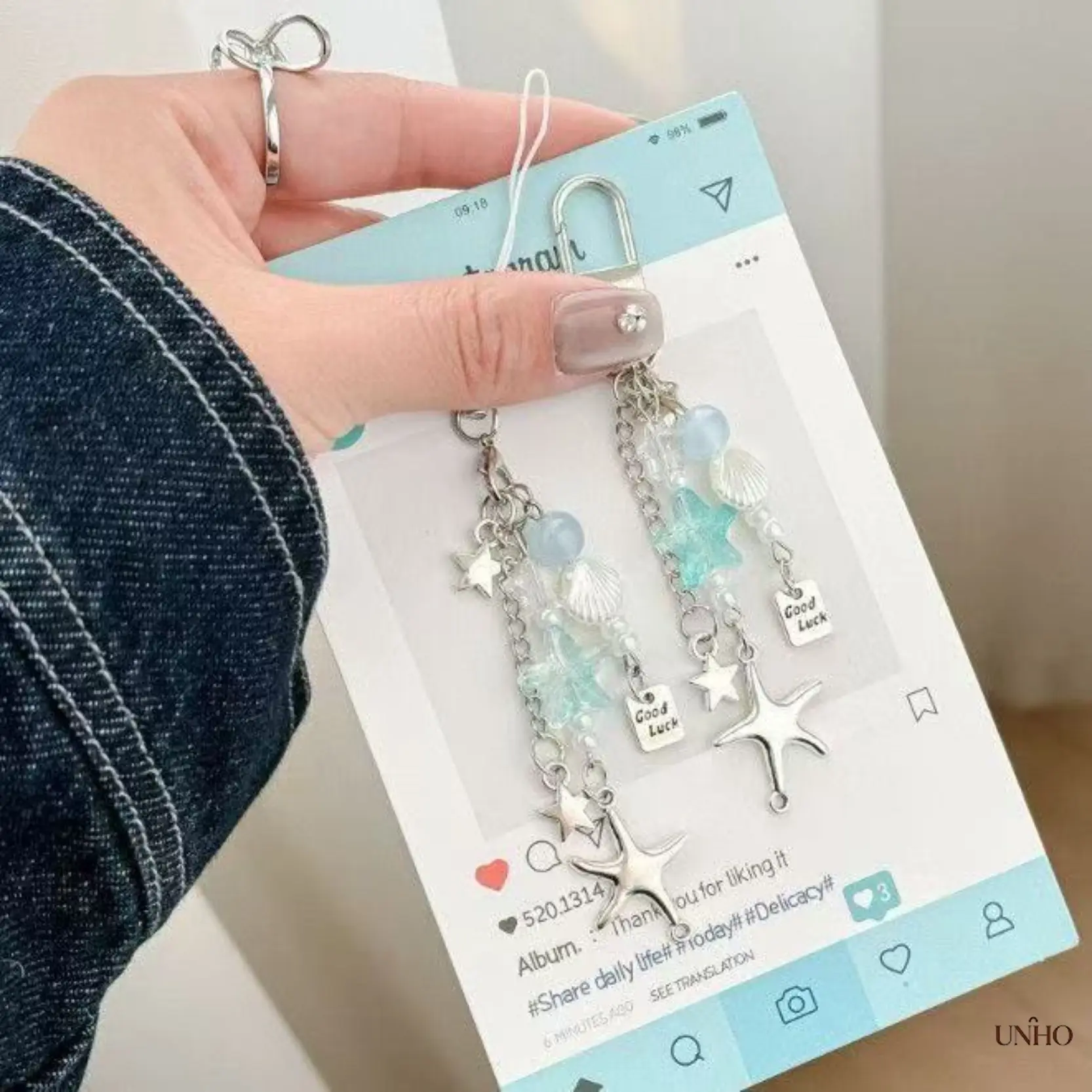 Ins Style Sweet Starfish Phone Chain & Keychain, Minimal Versatile Metal Star Pendant, Decorative Charm For ID Card Bags & CCD Cameras