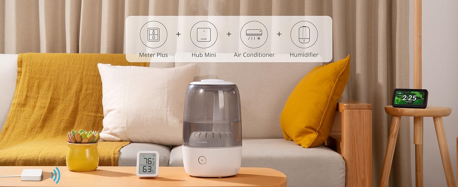 Thermometer Hygrometer, Bluetooth Indoor Humidity Meter for Home, Temperature Sensor with App, Large LCD Display, Notification Alerts, 2-Year Data Export