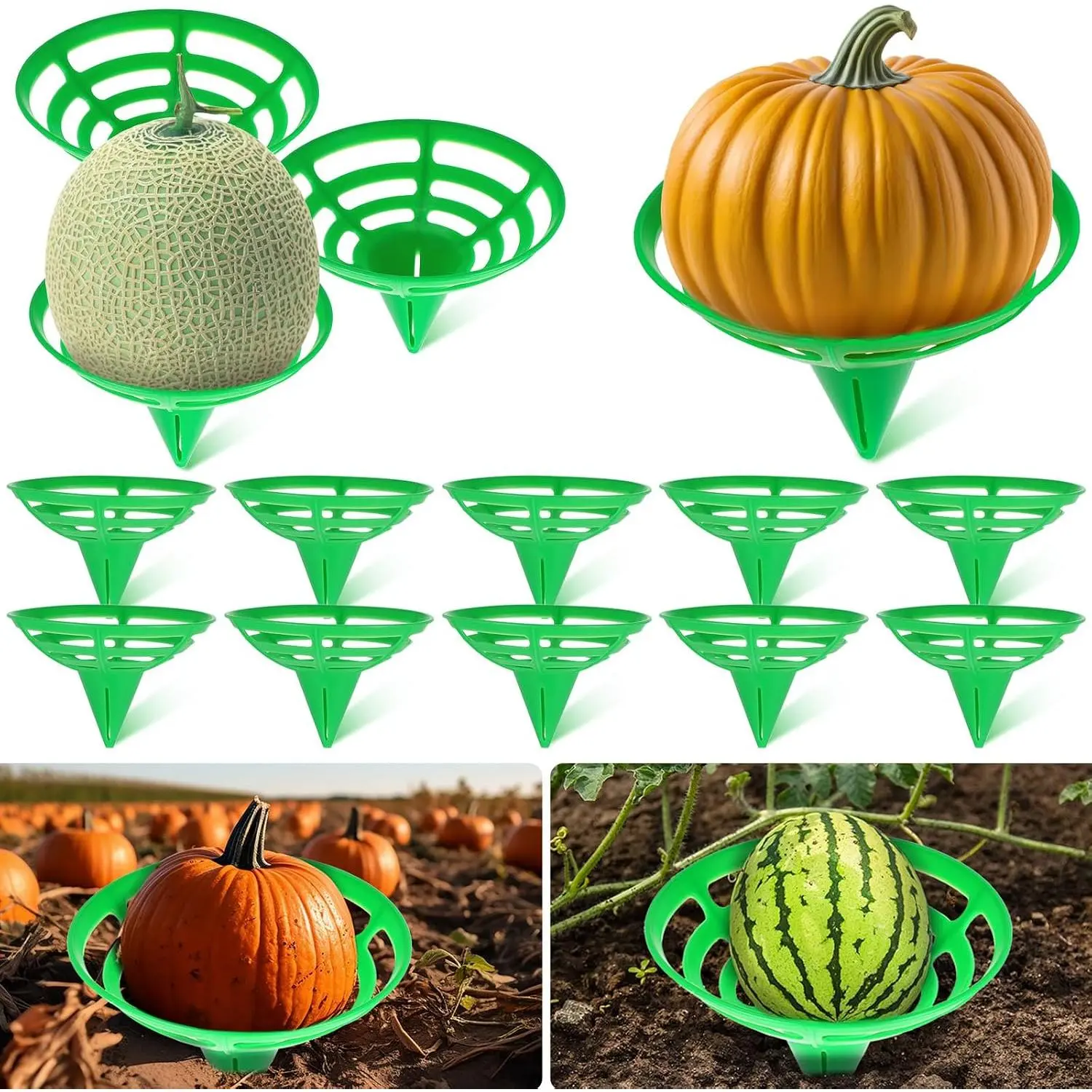 24 Packs Melon Cradle Pumpkin Support Cantaloupe Squash Watermelon Fruit Holder Set Garden Support Plant Trellis for Pumpkin Honeydew Gourds Plant Growing, Holds up to 8lbs