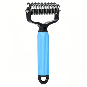 Simple Handle Dual-Sided Stainless Steel Pet Comb, Float Hair Removal Anti-Scratch Cat Dog Brush, Universal Home Beauty Comb, Pet Grooming Tool