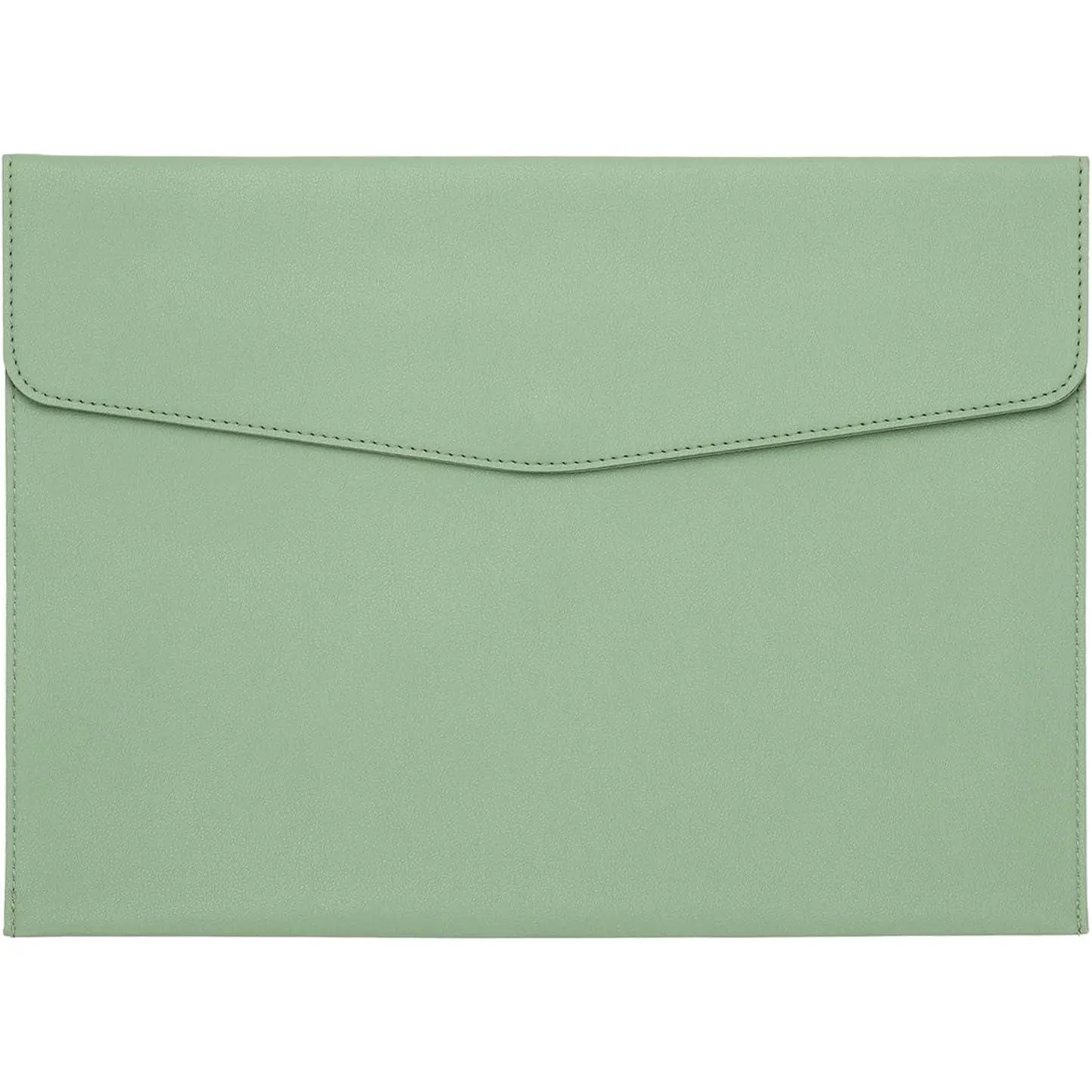 PU Leather A4 File Folder, Document Holder Filing Organizer Portfolio Envelope Folder Case with Snap Closure for Letter Receipt Style 2, Green