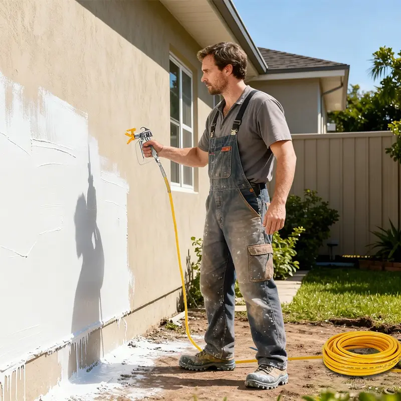 32.8ft Airless Paint Sprayer Hose, Durable, High-Pressure Flexible, Compatible with Spray Guns, Rotating Joint, for Latex Paint