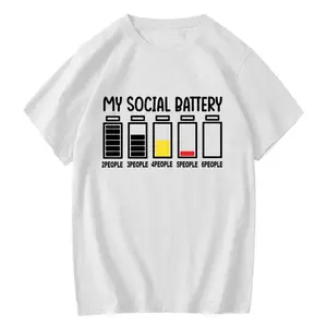 Funny My Social Battery Design Printed Men Tshirt Confortable Casual T-shirt for Men Male Tees Top Ropa Hombre Camisetasgood graphic tees