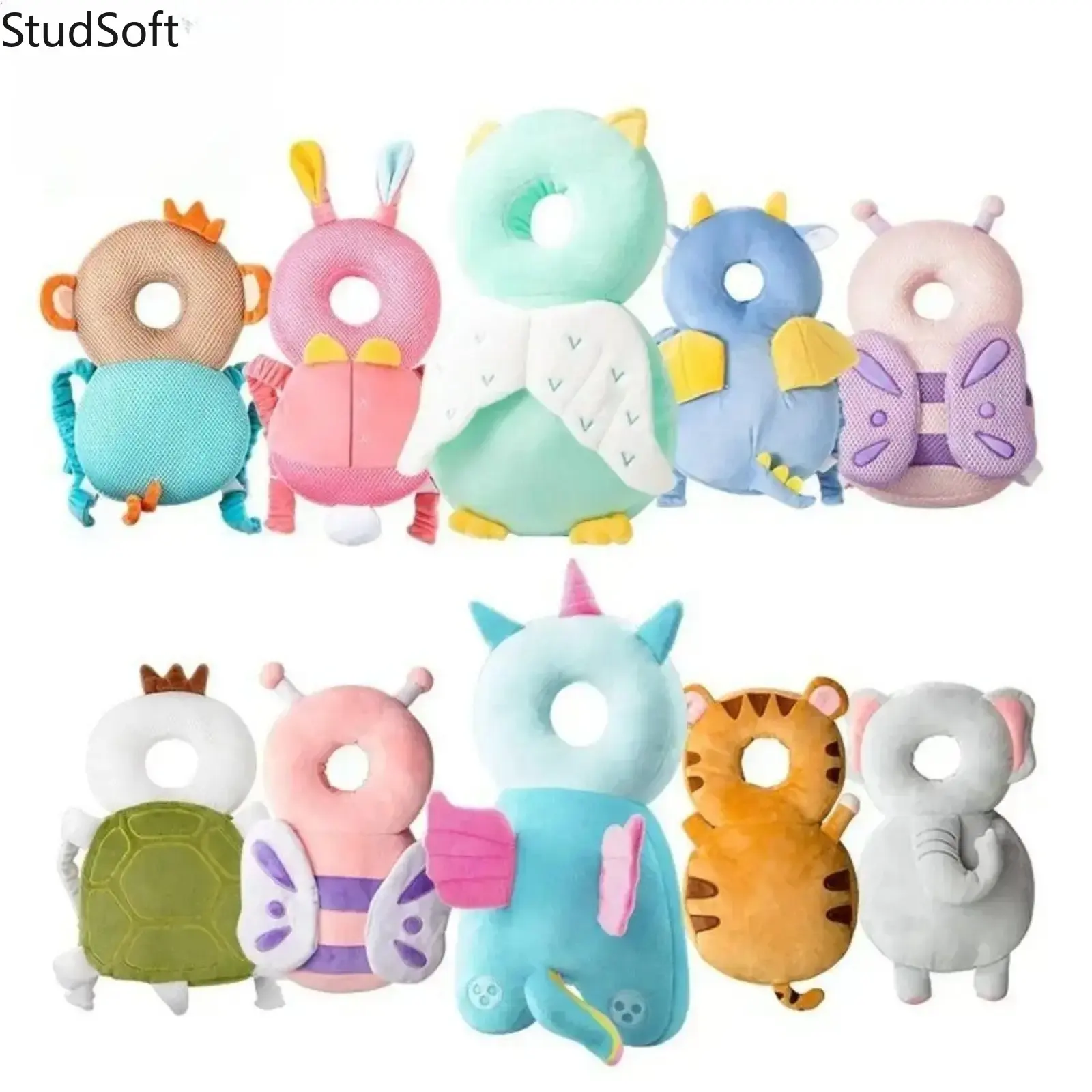 Baby Head Protector Backpack, Cute Animal Toddler Headpad with Adjustable Straps and Shock-absorbing Soft Padding for Crawling, Breathable, Animal Shapes, Prop 65 Safe,back to school,back to school haul