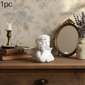 Vintage Resin Angel Girl Statue, Artistic Home Decor Sculpture, Small Angel Figure Model, Elegant Wall Decoration Piece