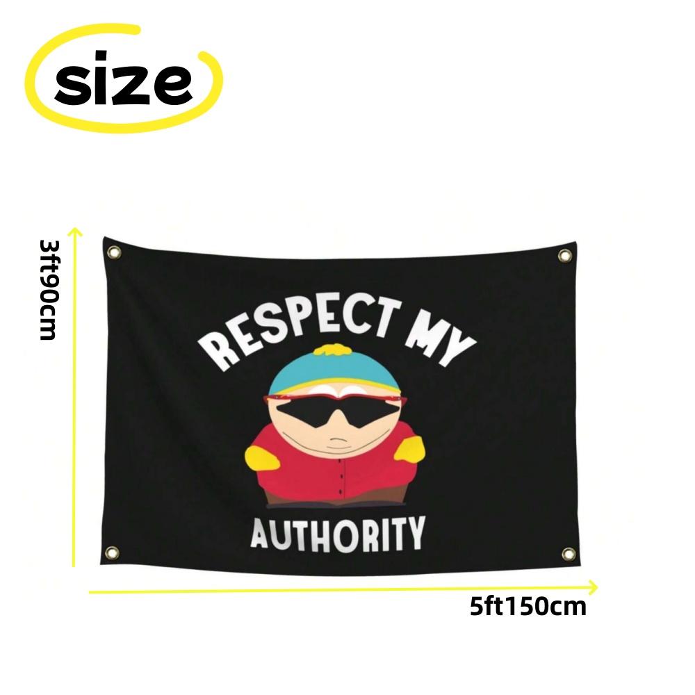 Respect My Authority Flag, 1 Count 3x5 Ft Polyester Banner, Meme Funny Flags for College Dorm Room Wall Decor