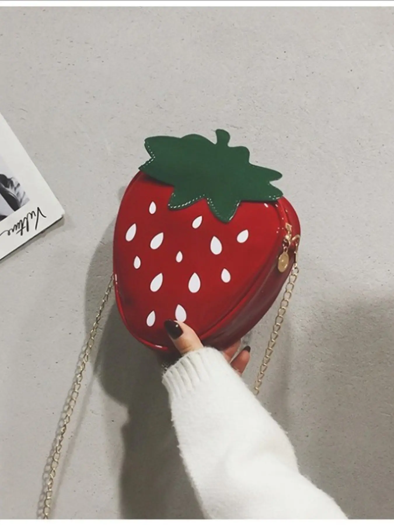 Cute Strawberry Coin Purse for Women, Creative Fruit Design, Fashionable Casual Crossbody Bag, Stylish Shoulder Bag, Trendy Accessory, Fashionable Bags, Crossbody Purses