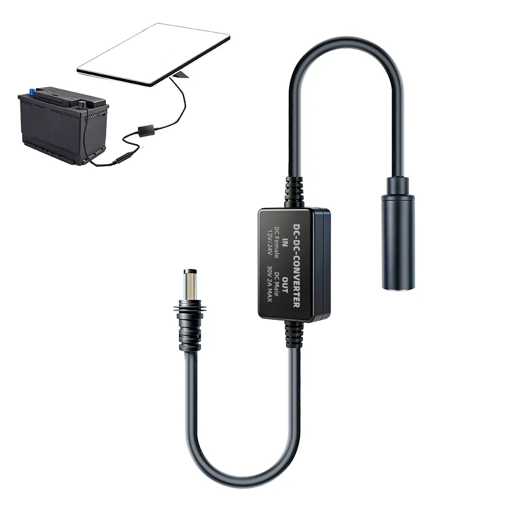 60W PVC Shell DC-DC Step Up Converter, 12V to 24V Power Supply Adapter for Starlink Mini, RV & Camping Use