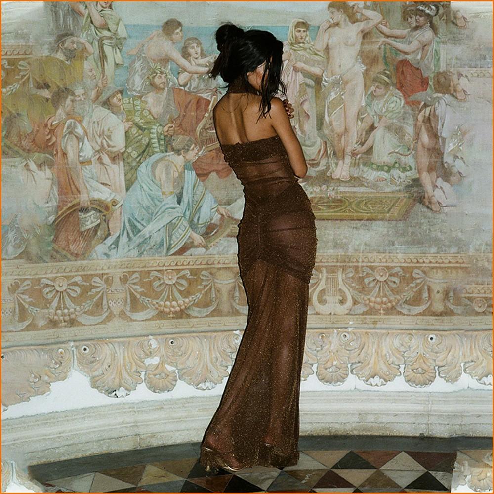 KODA & CO 04 European & American 2025 New Style Sexy & Elegant High-End Slim Fit Tube Backless Mermaid Maxi Dress