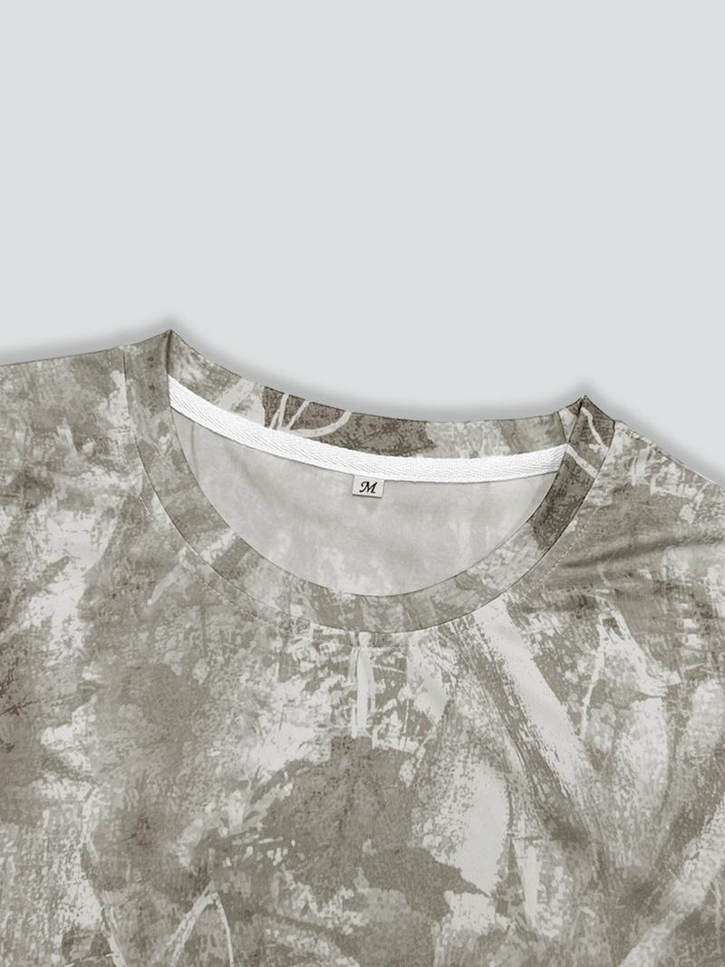 Unisex Camouflage Print T-Shirt, Short Sleeve Casual Style, Organic Fabric, Fitted Design, Summer Fashion for Daily Wear