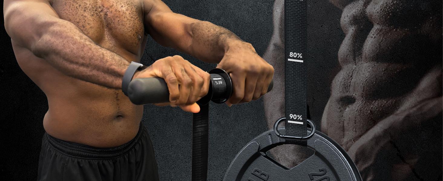 SUNDAY MIRTH [Heavy Duty]Forearm Strengthener & Wrist Roller with Thickened Handle, 220lbs Capacity Wrist Exerciser, Adjustable Strap for Grip Strength & Muscle Building