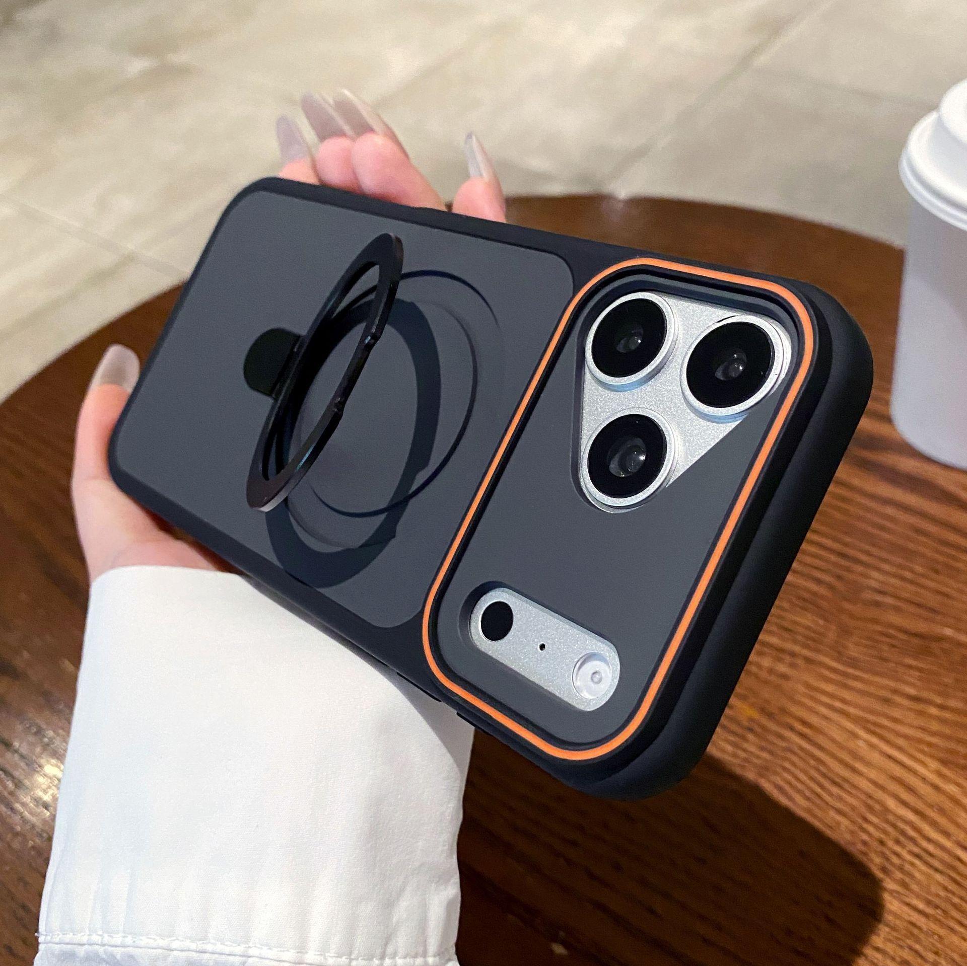 Dual-color Phantom Stand Case for Apple 17 Pro Max, iPhone 16 Pro Max Magnetic Charging 15 Protective Cover