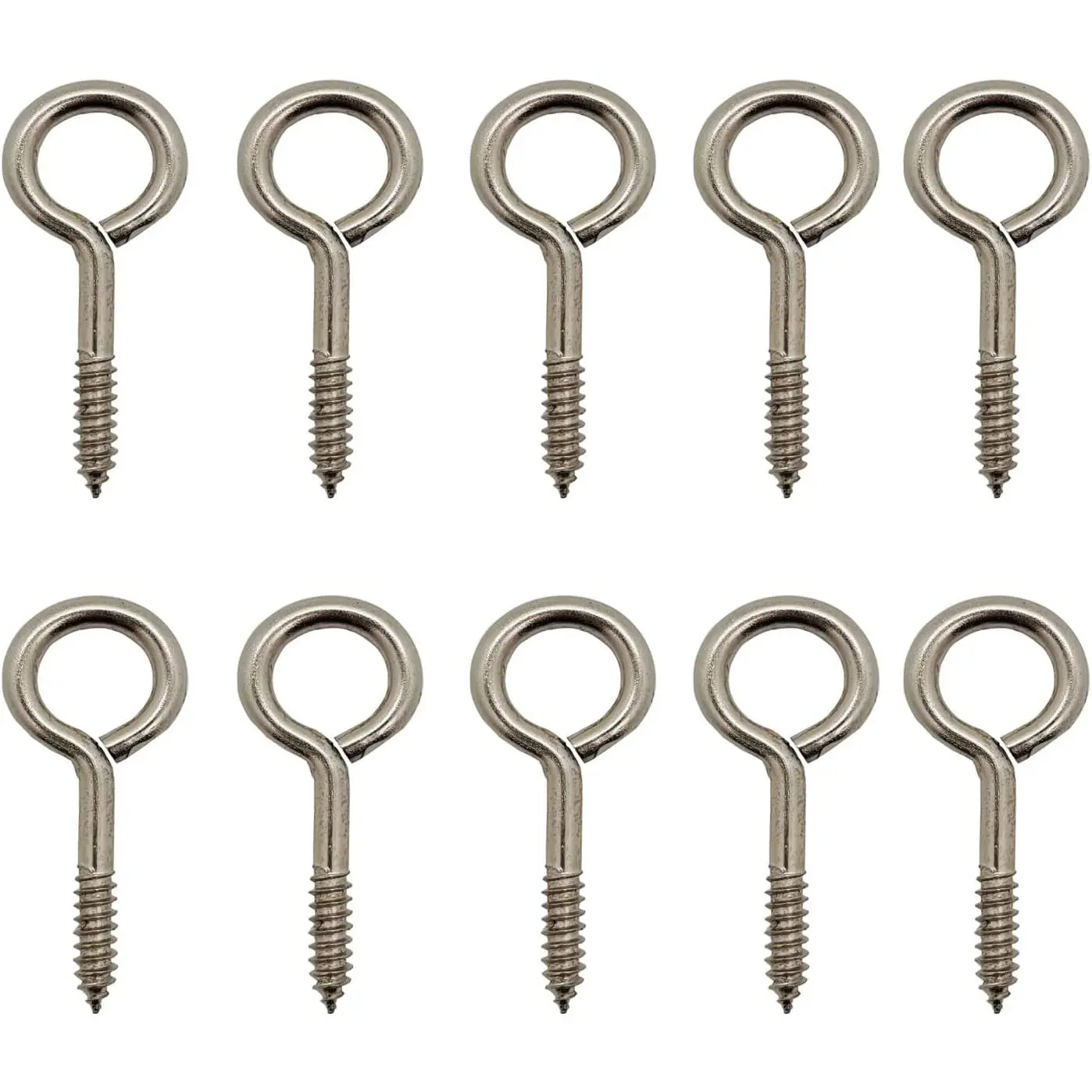 30 count 2 Inch Screw Eyes, Metal Eye Hook,  | Zinc Plated Self Tapping Screw Hooks Ring, Eyelet Screws