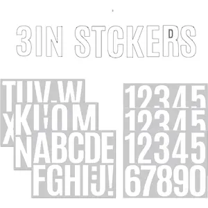 Letter Stickers 6 Sheets Mailbox Numbers Stickers, 3 inch Self Adhesive Vinyl  Stickers, Large  House numbers for Signs Doors Business Address number, DIY Crafts Art Making(White)