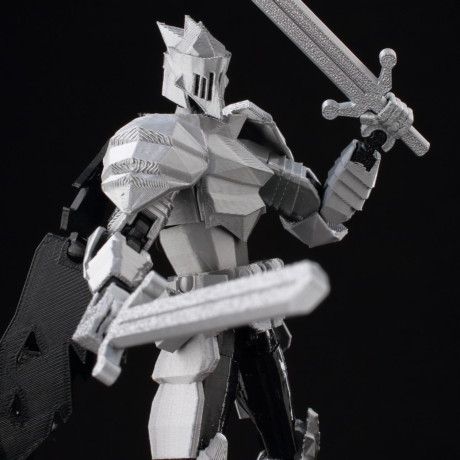 9L3D Lucky13 Silver Knight Robot Action Figure Dummy13 with Giant Sword T13 Multi-Jointed 3D Printed Collectible Toy Titan13 popular 9L3D Lucky13 Silver Knight Robot Action Figure Dummy13 with Giant Sword T13 Multi-Jointed 3D Printed Collectible Toy Titan13 popular