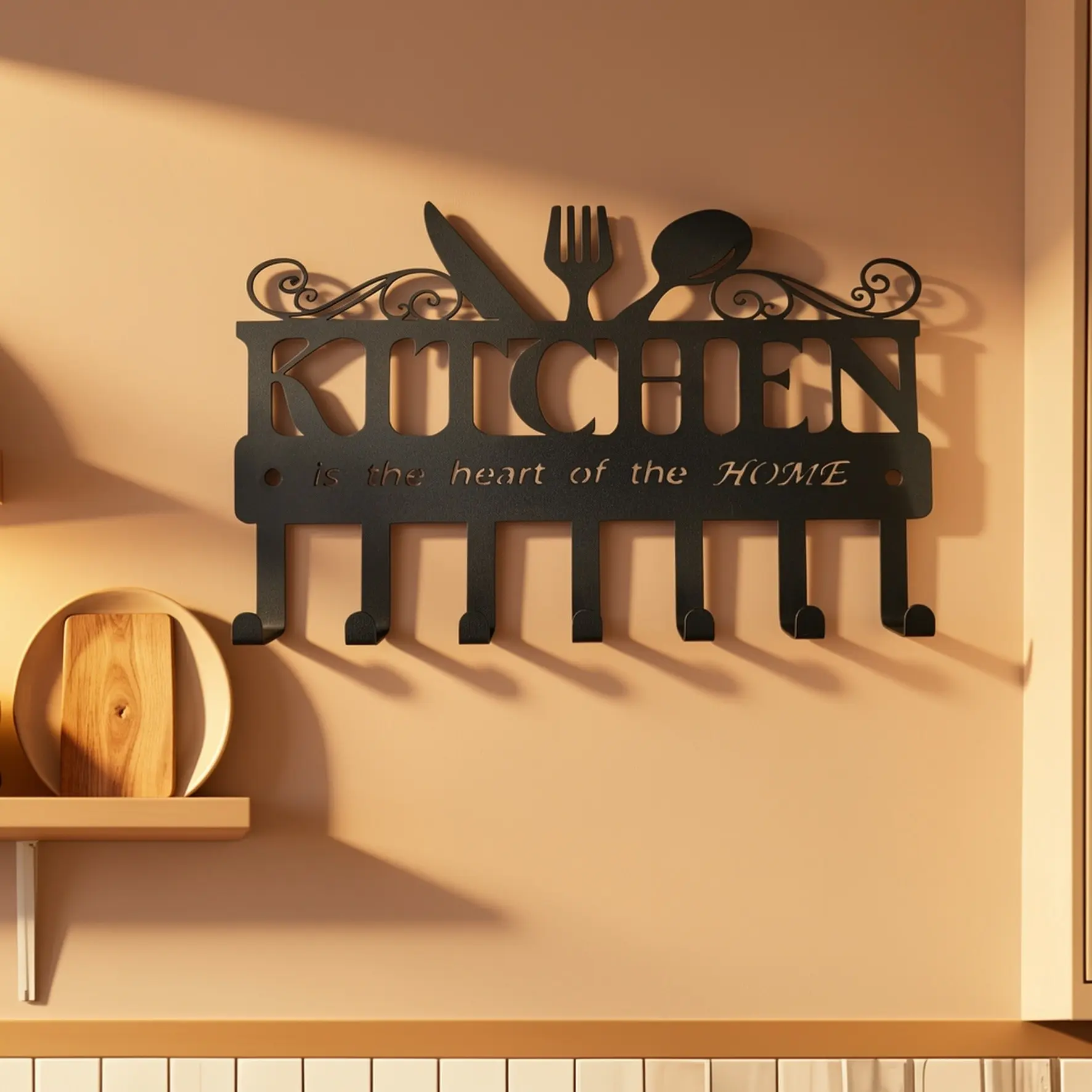 Metal Kitchen Shelf Hook, Versatile Wall Mount Holder for Kitchen, Restaurant, Hotel, Coffee Shop, Multi-Scene Use Decorative Hook, Storage Hook