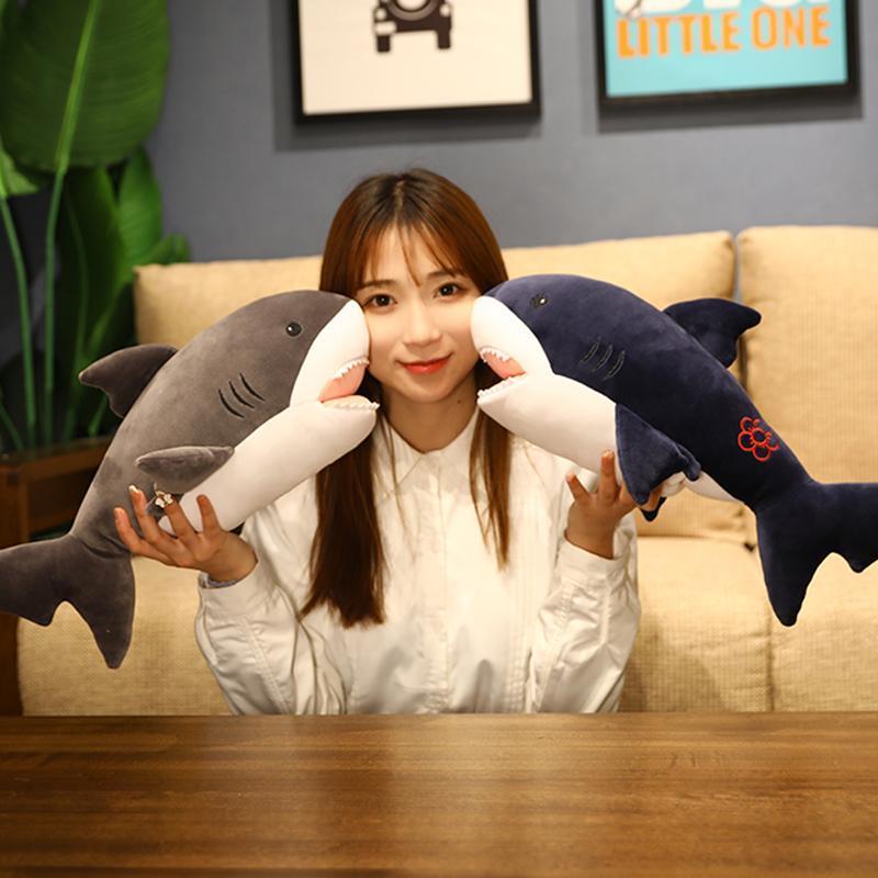 1pc 50cm Kawaii Shark with Hand Warmer Plush Toys Stuffed Soft Animal Shark Dolls for Children Boys Birthday Appease Gifts