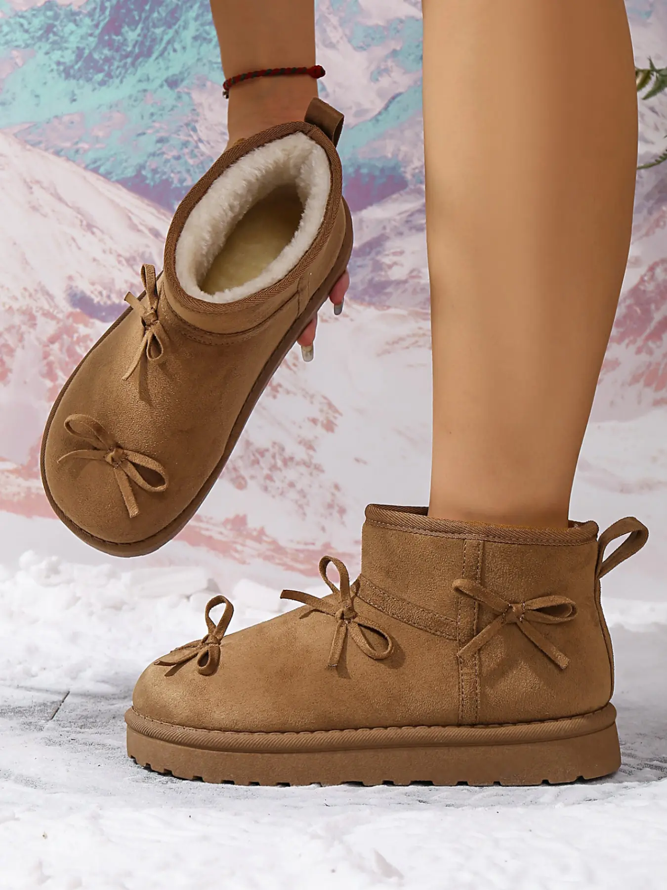 Winter Thick Sole Snow Boots, Enhanced Lining, Short Shaft Design, Anti-Slip Winter Shoes, Comfortable Warm Footwear for Cold Weather