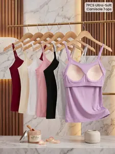 7PCS Ultra-Soft Camisole Tops for Women - Comfortable & Versatile - Perfect for Everyday Wear - Available in Multiple Colors