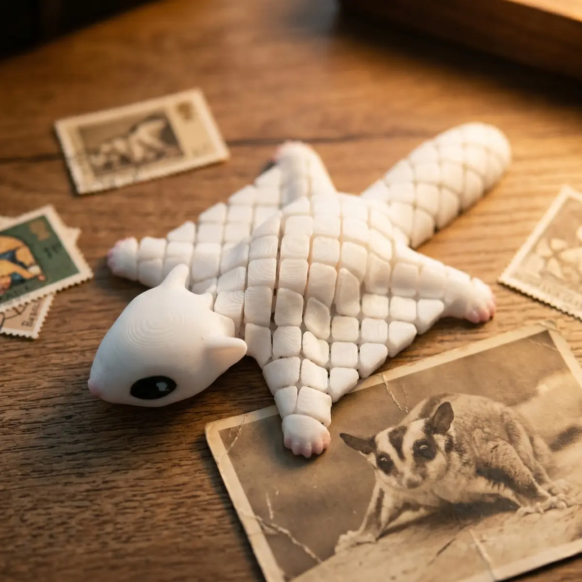 Snow White Flying Squirrel Statue, Small Statue Ornament, Advanced Structure Design, Modern Desktop Art, Festive Atmosphere Decor, Home Office Display, Study Room Decoration