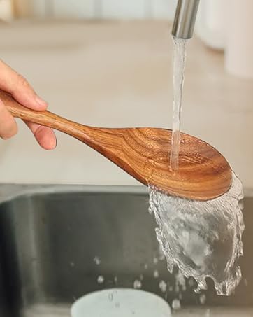 7 PCS Wooden Spoons for Cooking Natural Teak Kitchen Utensils Smooth Non-Stick Surface Cooking Utensils Set Soft Comfort-Grip Wooden Utensils for Cooking