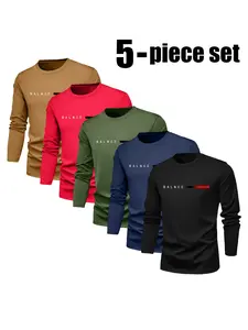 Men's Sporty Fitted Short Sleeve T-Shirt, H-Type Silhouette, All-Season Wear, Ideal for Spring, Summer, Autumn, Winter