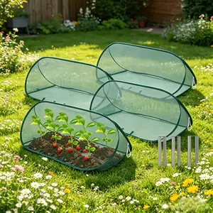 Pop-Up Net Plant Protection Kit, Stakes, Fine Mesh Bird & Bug Net, Reusable Arch Tent, Outdoor Garden Pest Control, Easy Setup