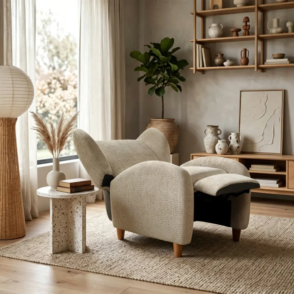 Nordic Chair ,chenille Fabric Multifunctional Chair, Decorative Sofa, Curved Backrest,  Living Room  Study  Leisure Room
