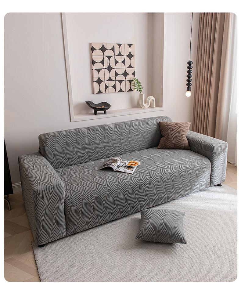 NILUOH 2026 New Style Simple Jacquard Flannel Sofa Cover, All-Season Universal Full-Cover Slipcover with Anti-Slip Function