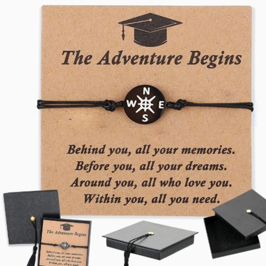 Graduation Gifts for Her Him Kindergarten Class of 2026 Cool High School College Graduation Gift 5th 8th Grade Teen Girl Boy Bracelet Women Jewelry Cards Middle School Nurse Senior Daughter Student Adjustable Cuffs